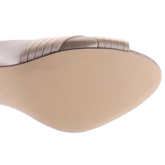 Nina Contesa D’Orsay CHAMPAGNE SATIN Open Toe Pumps Womens Evening Dress Shoes 7 - Picture 8 of 8